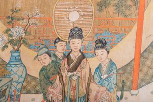 Arte Cinese : Coppia di dipinti a tempera su seta raffiguranti scene di vita cortese in un esterno  Cina, dinastia Qing, XIX secolo  - Asta Asta 373 | ARTE ORIENTALE E ISLAMICA - ARTE ORIENALE E WUNDERKAMMER Online - Associazione Nazionale - Case d'Asta italiane