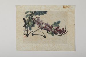 Arte Cinese : Gruppo di quattro dipinti su carta ed una xilografia Cina, XIX secolo  - Asta Asta 373 | ARTE ORIENTALE E ISLAMICA - ARTE ORIENALE E WUNDERKAMMER Online - Associazione Nazionale - Case d'Asta italiane
