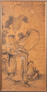 Arte Cinese - Dipinto su carta firmato Shangguan Zhou (1665-1750?) Cina, XVII-XVIII secolo ?