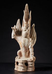 Arte Cinese : Guardiano Tang in terracotta  Cina, dinastia Tang  - Asta Asta 373 | ARTE ORIENTALE E ISLAMICA - ARTE ORIENALE E WUNDERKAMMER Online - Associazione Nazionale - Case d'Asta italiane