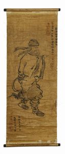 Arte Cinese - Dipinto raffigurante un vecchio eremita Cina, dinastia Qing, secolo XIX