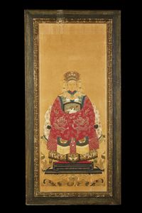 Arte Cinese : Ritratto di antenato Cina, dinastia Qing, inizi XX secolo  - Asta Asta 373 | ARTE ORIENTALE E ISLAMICA - ARTE ORIENALE E WUNDERKAMMER Online - Associazione Nazionale - Case d'Asta italiane