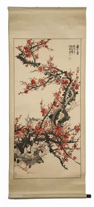 Arte Cinese - Dipinto raffigurante un ramo fiorito  Cina, XX secolo