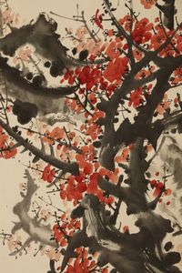 Arte Cinese : Dipinto raffigurante un ramo fiorito  Cina, XX secolo  - Asta Asta 373 | ARTE ORIENTALE E ISLAMICA - ARTE ORIENALE E WUNDERKAMMER Online - Associazione Nazionale - Case d'Asta italiane