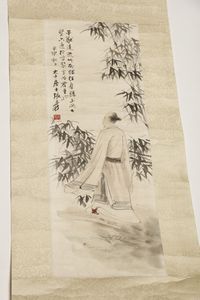 Arte Cinese : Dipinto con personaggio Cina, dinastia Qing, XIX secolo  - Asta Asta 373 | ARTE ORIENTALE E ISLAMICA - ARTE ORIENALE E WUNDERKAMMER Online - Associazione Nazionale - Case d'Asta italiane