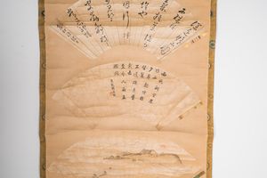 ARTE GIAPPONESE : Rotolo verticale con serie di ventagli  Giappone, XIX secolo  - Asta Asta 373 | ARTE ORIENTALE E ISLAMICA - ARTE ORIENALE E WUNDERKAMMER Online - Associazione Nazionale - Case d'Asta italiane
