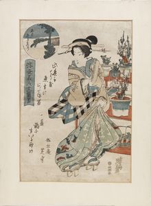 ARTE GIAPPONESE - Tre stampe giapponesi raffiguranti Bijin Giappone, inizi XIX secolo