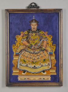Arte Cinese : Dipinto su vetro raffigurante imperatore Qing su sfondo blu  Cina, XIX secolo  - Asta Asta 373 | ARTE ORIENTALE E ISLAMICA - ARTE ORIENALE E WUNDERKAMMER Online - Associazione Nazionale - Case d'Asta italiane