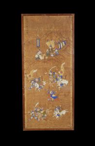 Arte Cinese : Lotto composto da quattro dipinti ed un grande ricamo Cina, XIX-XX secolo  - Asta Asta 373 | ARTE ORIENTALE E ISLAMICA - ARTE ORIENALE E WUNDERKAMMER Online - Associazione Nazionale - Case d'Asta italiane