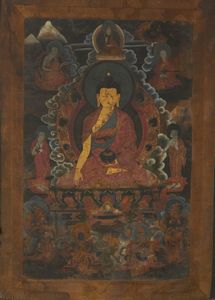 Arte Himalayana - Tangka raffigurante Buddha  Tibet, XVIII-XIX secolo