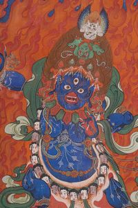 Arte Himalayana : Thangka raffigurante Vajrapani  Sino-Tibet, XIX secolo  - Asta Asta 373 | ARTE ORIENTALE E ISLAMICA - ARTE ORIENALE E WUNDERKAMMER Online - Associazione Nazionale - Case d'Asta italiane