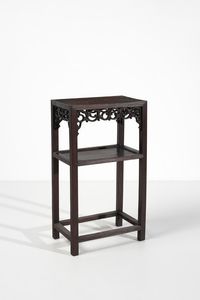 Arte Cinese - Tavolo in legno con doppio piano  Cina, dinastia Qing, XIX secolo