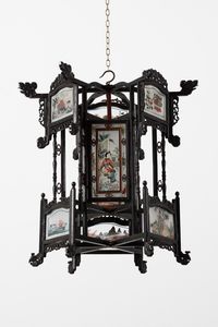 Arte Cinese - Grande lanterna in legno  Cina, dinastia Qing, XIX secolo