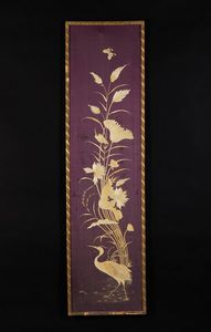 Arte Cinese : Coppia di pannelli a ricamo Cina, dinastia Qing, XIX secolo  - Asta Asta 373 | ARTE ORIENTALE E ISLAMICA - ARTE ORIENALE E WUNDERKAMMER Online - Associazione Nazionale - Case d'Asta italiane