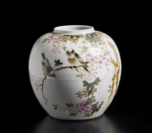 Arte Cinese - Potiche in porcellana famiglia rosa  Cina, inizi XX secolo