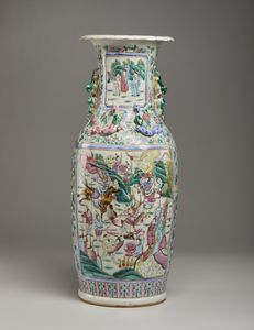 Arte Cinese - Vaso a balaustro famiglia rosa  Cina, inizi XX secolo