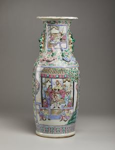Arte Cinese : Vaso a balaustro famiglia rosa  Cina, inizi XX secolo  - Asta Asta 373 | ARTE ORIENTALE E ISLAMICA - ARTE ORIENALE E WUNDERKAMMER Online - Associazione Nazionale - Case d'Asta italiane