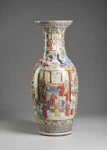 Arte Cinese : Grande vaso Canton con chilong  Cina, inizi XX secolo  - Asta Asta 373 | ARTE ORIENTALE E ISLAMICA - ARTE ORIENALE E WUNDERKAMMER Online - Associazione Nazionale - Case d'Asta italiane
