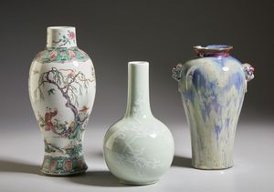 Arte Cinese : Gruppo di sei vasi in porcellana  Cina, dinastia Qing, XIX secolo  - Asta Asta 373 | ARTE ORIENTALE E ISLAMICA - ARTE ORIENALE E WUNDERKAMMER Online - Associazione Nazionale - Case d'Asta italiane