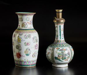 Arte Cinese : Grande vaso famiglia rosa e vaso globulare wucai  Cina, dinastia Qing, XIX secolo  - Asta Asta 373 | ARTE ORIENTALE E ISLAMICA - ARTE ORIENALE E WUNDERKAMMER Online - Associazione Nazionale - Case d'Asta italiane