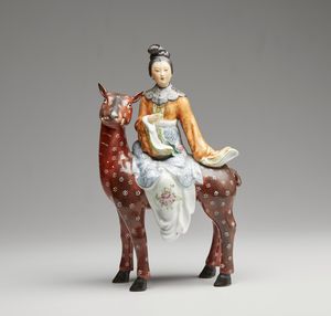 Arte Cinese - Gruppo scultoreo raffigurante immortale  Cina, dinastia Qing, XIX secolo