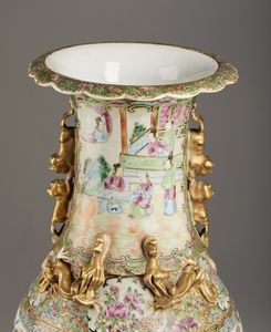 Arte Cinese : Vaso a balaustro famiglia rosa  Cina, dinastia Qing, XIX secolo  - Asta Asta 373 | ARTE ORIENTALE E ISLAMICA - ARTE ORIENALE E WUNDERKAMMER Online - Associazione Nazionale - Case d'Asta italiane