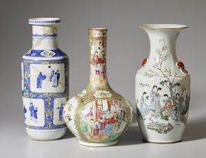 Arte Cinese : Gruppo di sei vasi in porcellana Cina, XIX - XX secolo  - Asta Asta 373 | ARTE ORIENTALE E ISLAMICA - ARTE ORIENALE E WUNDERKAMMER Online - Associazione Nazionale - Case d'Asta italiane