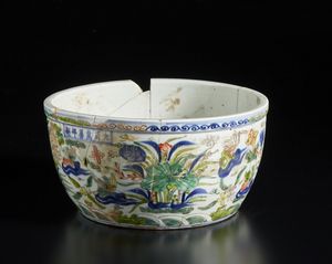 Arte Cinese - Vaso ''duck pond'' wucai Cina, dinastia Ming, periodo Wanli