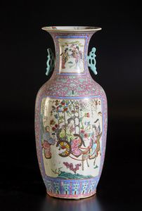 Arte Cinese - Grande vaso famiglia rosa Cina, XX secolo