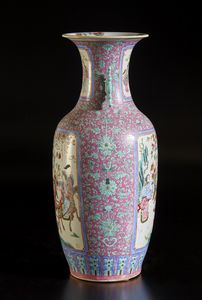 Arte Cinese : Grande vaso famiglia rosa Cina, XX secolo  - Asta Asta 373 | ARTE ORIENTALE E ISLAMICA - ARTE ORIENALE E WUNDERKAMMER Online - Associazione Nazionale - Case d'Asta italiane