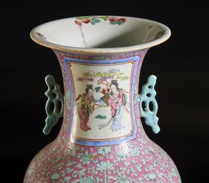 Arte Cinese : Grande vaso famiglia rosa Cina, XX secolo  - Asta Asta 373 | ARTE ORIENTALE E ISLAMICA - ARTE ORIENALE E WUNDERKAMMER Online - Associazione Nazionale - Case d'Asta italiane