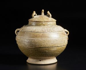 Arte Cinese - Vaso in terracotta invetriata  Cina, dinastia Ming (?)