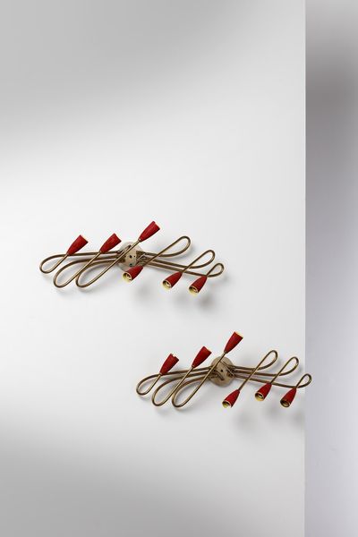 MANIFATTURA ITALIANA : Coppia di appliques  - Asta Asta 374 | DESIGN E ARTI DECORATIVE DEL NOVECENTO Virtuale - Associazione Nazionale - Case d'Asta italiane