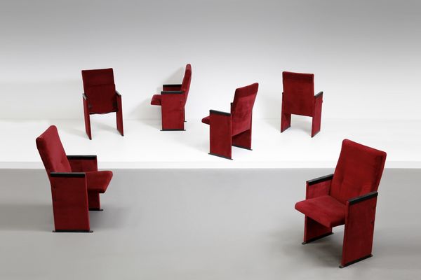 SCARPA CARLO (1906 - 1978) : Sei poltroncine da teatro  - Asta Asta 374 | DESIGN E ARTI DECORATIVE DEL NOVECENTO Virtuale - Associazione Nazionale - Case d'Asta italiane