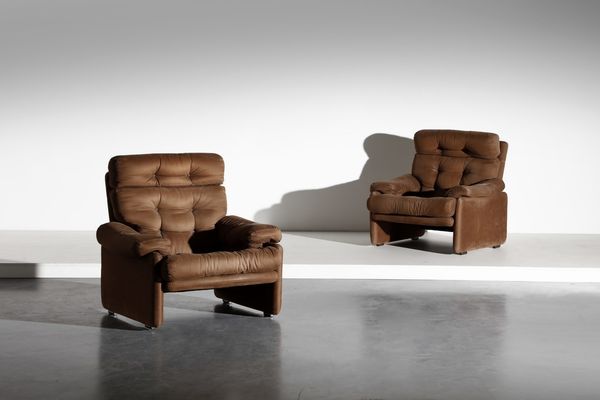 SCARPA AFRA (1937 -2011) & TOBIA (n. 1935) : Coppia di poltrone Coronado produzione B&B Italia  - Asta Asta 374 | DESIGN E ARTI DECORATIVE DEL NOVECENTO Virtuale - Associazione Nazionale - Case d'Asta italiane