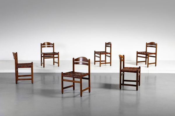 MANIFATTURA ITALIANA : Sei sedie  - Asta Asta 374 | DESIGN E ARTI DECORATIVE DEL NOVECENTO Virtuale - Associazione Nazionale - Case d'Asta italiane