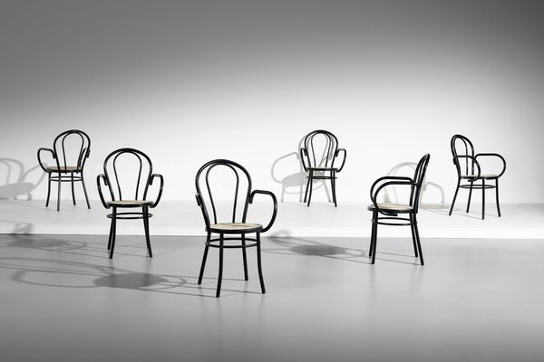 MANIFATTURA ITALIANA : Sei sedie  - Asta Asta 374 | DESIGN E ARTI DECORATIVE DEL NOVECENTO Virtuale - Associazione Nazionale - Case d'Asta italiane