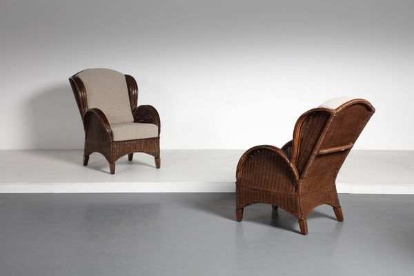 FRATELLI CASTANO FIRENZE : attribuito. Coppia di poltrone berg�re  - Asta Asta 374 | DESIGN E ARTI DECORATIVE DEL NOVECENTO Virtuale - Associazione Nazionale - Case d'Asta italiane