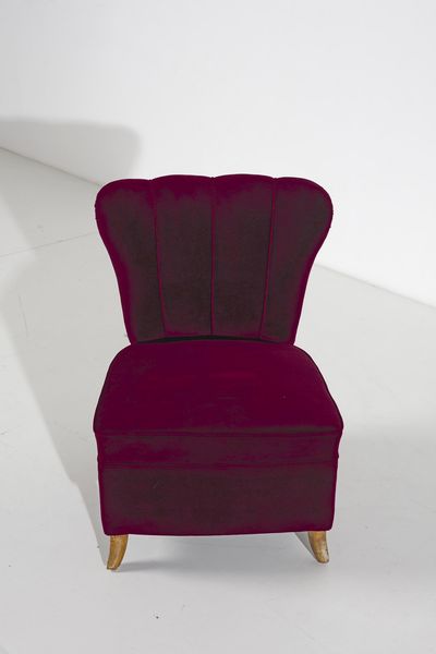 ULRICH GUGLIELMO (1904 - 1977) : attribuito. Coppia di poltroncine da camera  - Asta Asta 374 | DESIGN E ARTI DECORATIVE DEL NOVECENTO Virtuale - Associazione Nazionale - Case d'Asta italiane