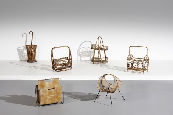 MANIFATTURA ITALIANA : Lotto composto da 5 portariviste e un portaombrelli  - Asta Asta 374 | DESIGN E ARTI DECORATIVE DEL NOVECENTO Virtuale - Associazione Nazionale - Case d'Asta italiane