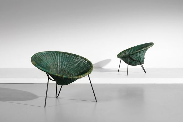 MANIFATTURA ITALIANA : Coppia di poltrone  - Asta Asta 374 | DESIGN E ARTI DECORATIVE DEL NOVECENTO Virtuale - Associazione Nazionale - Case d'Asta italiane