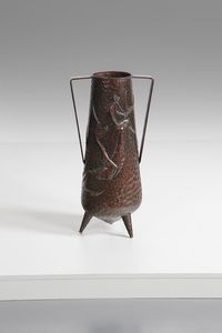 BRAGALINI ANGELO (1913 - 1994) - attribuito. Vaso con anse a rilievi figurativi