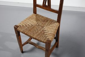 MANIFATTURA ITALIANA : Lotto composto da coppia di sedie, tavolino e portariviste  - Asta Asta 374 | DESIGN E ARTI DECORATIVE DEL NOVECENTO Virtuale - Associazione Nazionale - Case d'Asta italiane