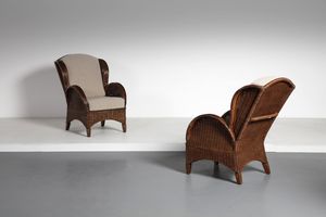 FRATELLI CASTANO FIRENZE - attribuito. Coppia di poltrone berg�re