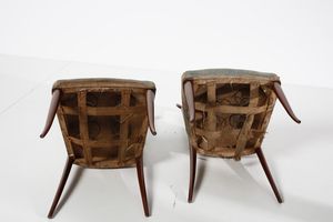 ULRICH GUGLIELMO (1904 - 1977) : attribuito. Coppia di sedie  - Asta Asta 374 | DESIGN E ARTI DECORATIVE DEL NOVECENTO Virtuale - Associazione Nazionale - Case d'Asta italiane