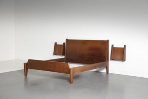 EDOARDO DETTI - Letto e coppia di comodini a parete