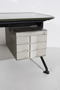 GRUPPO BBPR (n. 1932) : Scrivania serie Arco per Olivetti Synthesis  - Asta Asta 374 | DESIGN E ARTI DECORATIVE DEL NOVECENTO Virtuale - Associazione Nazionale - Case d'Asta italiane