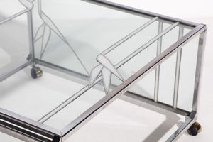 POLI ALBANO (n. 1935) : Tavolino con rotelle per Poliarte  - Asta Asta 374 | DESIGN E ARTI DECORATIVE DEL NOVECENTO Virtuale - Associazione Nazionale - Case d'Asta italiane