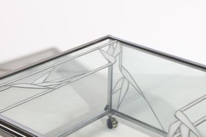 POLI ALBANO (n. 1935) : Tavolino con rotelle per Poliarte  - Asta Asta 374 | DESIGN E ARTI DECORATIVE DEL NOVECENTO Virtuale - Associazione Nazionale - Case d'Asta italiane