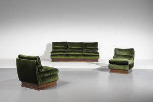 FRIGERIO LUCIANO (1928 - 1999) - Coppia di poltrone e divano